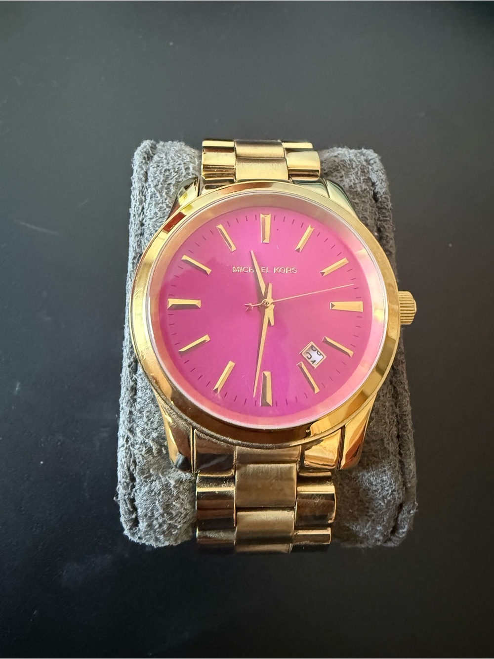 Michael Kors Gold-tone Watch with Pink Dial